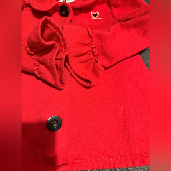 Girls Kids Headquarters Coat sz 4T Red Christmas Black Button Jacket - Picture 3 of 6